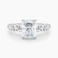 Auriya 14K Gold Lab Grown Diamond Radiant Cut Tapered Trilogy Accent Engagement Ring 1.62 5.62Ct. Tw. F G Vs