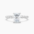 Auriya 14K Gold Lab Grown Diamond Radiant Cut Twisted Hidden Halo Engagement Ring 1.04 5.04Ct. Tw. F G Vs