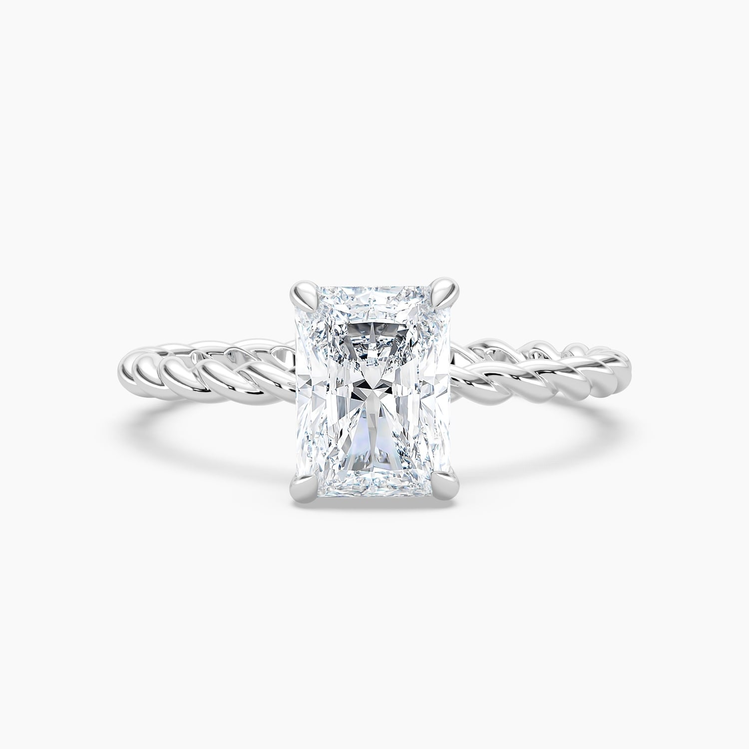 Auriya 14K Gold Lab Grown Diamond Radiant Cut Twisted Hidden Halo Engagement Ring 1.04 5.04Ct. Tw. F G Vs