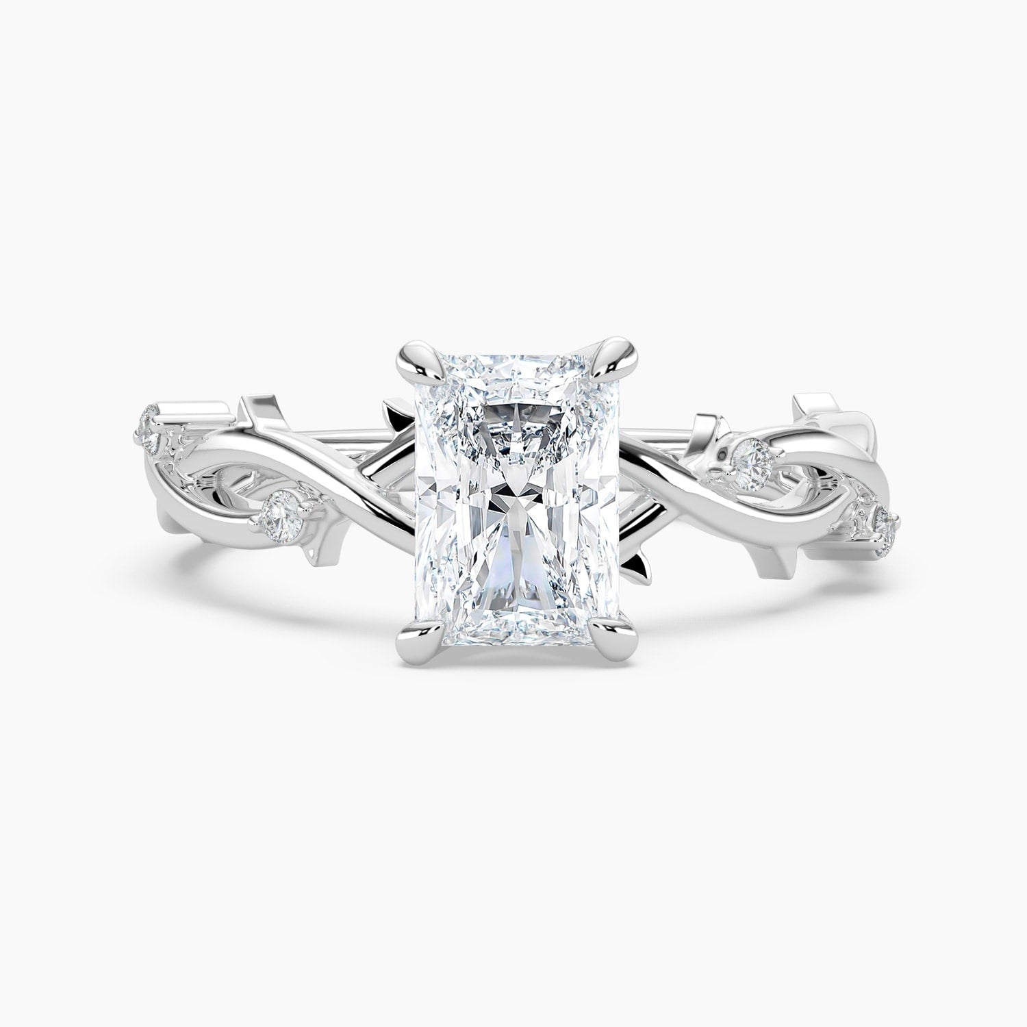 Auriya 14K Gold Lab Grown Diamond Radiant Cut Twisted Vine Engagement Ring 1.03 5.03Ct. Tw. F G Vs