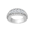 Auriya 14K Gold Lab Grown Emerald Cut And Round Diamond Band 3.70 Ct. Tw. F G Vs