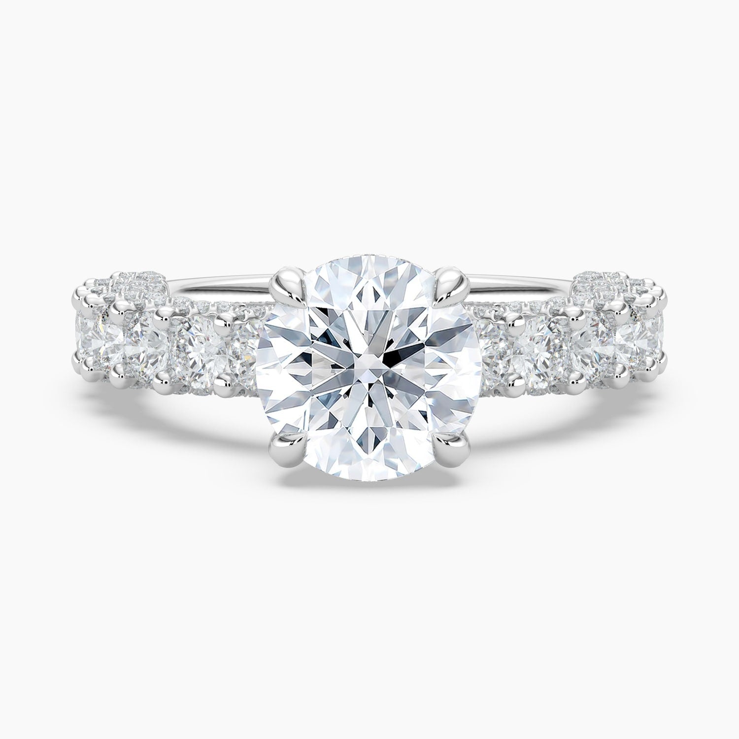 Auriya 14K Gold Lab Grown Diamond Round Adorned Crescent Engagement Ring 3.19 7.19Ct. Tw. F G Vs