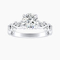 Auriya 14K Gold Lab Grown Diamond Round Bezel Vine Engagement Ring 1.05 5.05Ct. Tw. F G Vs