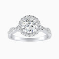 Auriya 14K Gold Lab Grown Diamond Round Braided Halo Engagement Ring 1.35 5.35Ct. Tw. F G Vs