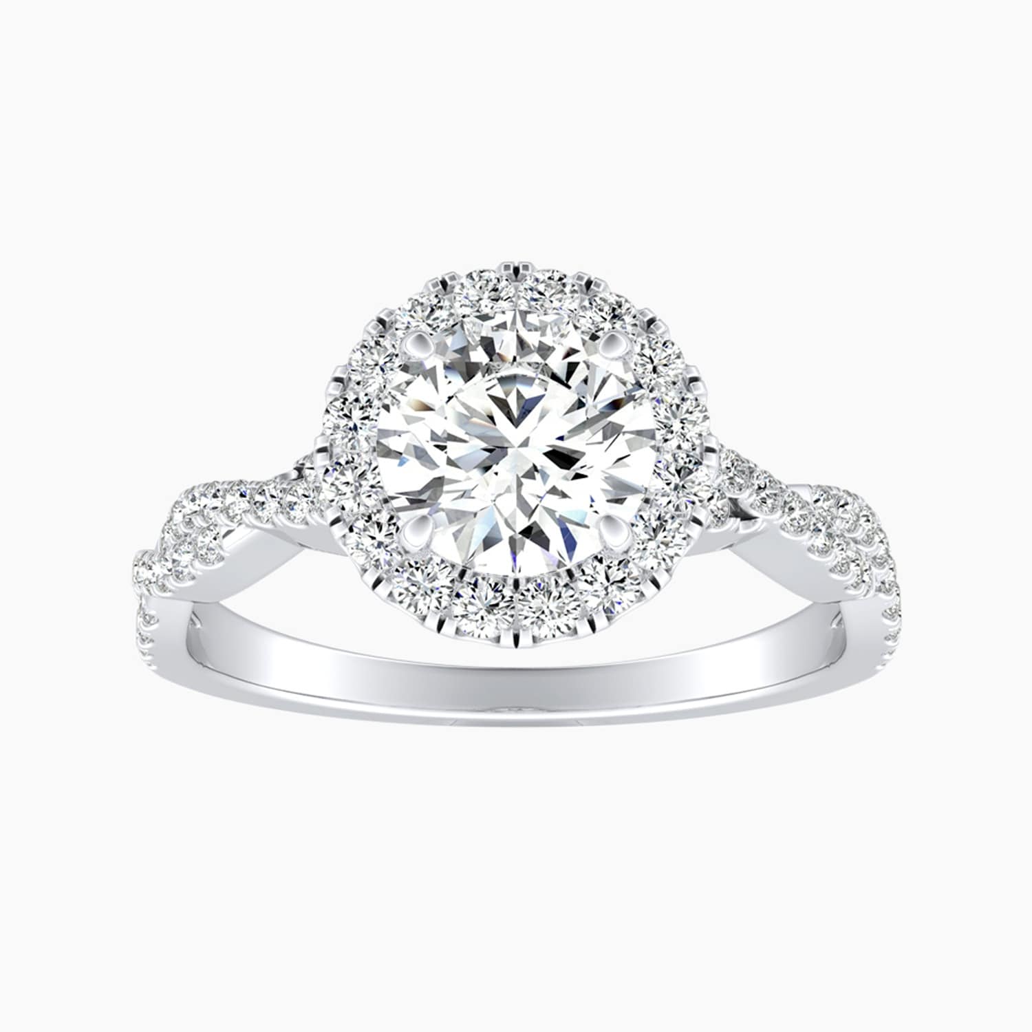 Auriya 14K Gold Lab Grown Diamond Round Braided Halo Engagement Ring 1.35 5.35Ct. Tw. F G Vs