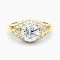 Auriya 14K Gold Lab Grown Diamond Round Celestial Dome Accent Engagement Ring 1.25 5.25Ct. Tw. F G Vs