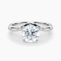 Auriya 14K Gold Lab Grown Diamond Round Chevron Radiance Diamond Accent Engagement Ring 1.10 5.10Ct. Tw. F G Vs