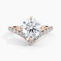 Auriya 14K Gold Lab Grown Diamond Round Chevron V Engagement Ring 1.40 5.40Ct. Tw. F G Vs