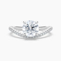 Auriya 14K Gold Lab Grown Diamond Round Curved Band Engagement Ring 1.27 5.27Ct. Tw. F G Vs