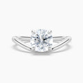 Auriya 14K Gold Lab Grown Diamond Round Curved Solitaire Engagement Ring 1.00 5.00Ct. Tw. F G Vs
