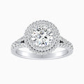 Auriya 14K Gold Lab Grown Diamond Round Double Halo Split Shank Engagement Ring 1.50 5.50Ct. Tw. F G Vs