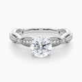 Auriya 14K Gold Lab Grown Diamond Round Everlace Milgrain Accent Engagement Ring 1.20 5.20Ct. Tw. F G Vs