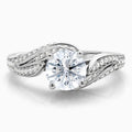 Auriya 14K Gold Lab Grown Diamond Round Feathered Bypass Accent Engagement Ring 1.37 5.37Ct. Tw. F G Vs