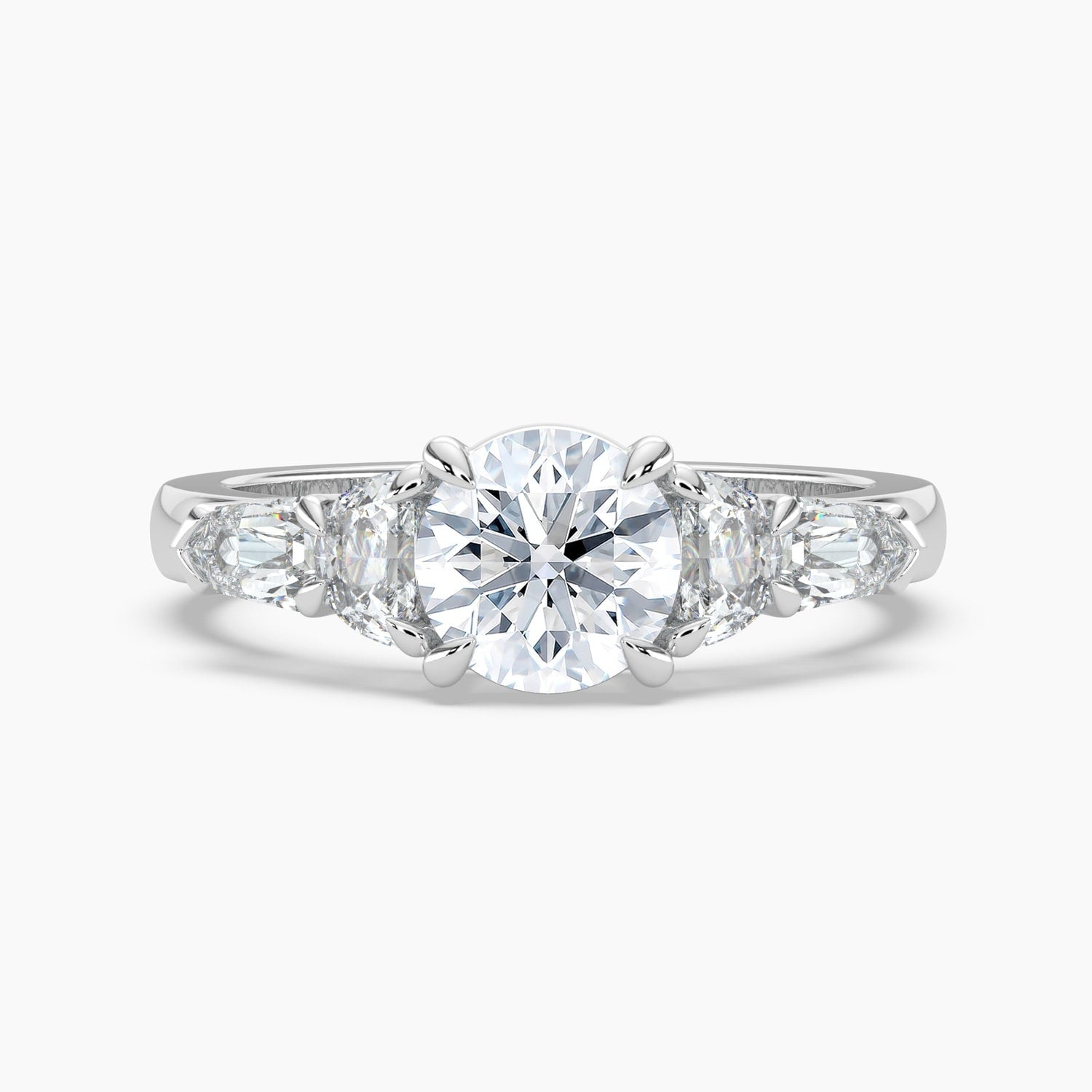 Auriya 14K Gold Lab Grown Diamond Round Five Stone Fancy Shaped Engagement Ring 1.93 5.93Ct. Tw. F G Vs