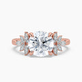 Auriya 14K Gold Lab Grown Diamond Round Floral Marquise Accent Engagement Ring 1.42 5.42Ct. Tw. F G Vs