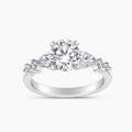 Auriya 14K Gold Lab Grown Diamond Round Graduated Pear Accent Engagement Ring 1.50 5.50Ct. Tw. F G Vs