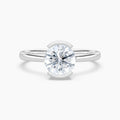 Auriya 14K Gold Lab Grown Diamond Round Half Bezel Solitaire Engagement Ring 1.00 5.00Ct. Tw. F G Vs