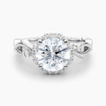 Auriya 14K Gold Lab Grown Diamond Round In Bloom Round Accent Engagement Ring 1.12 5.12Ct. Tw. F G Vs