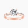 Auriya 14K Gold Lab Grown Diamond Round Inverted Double Row Engagement Ring 1.12 5.12Ct. Tw. F G Vs
