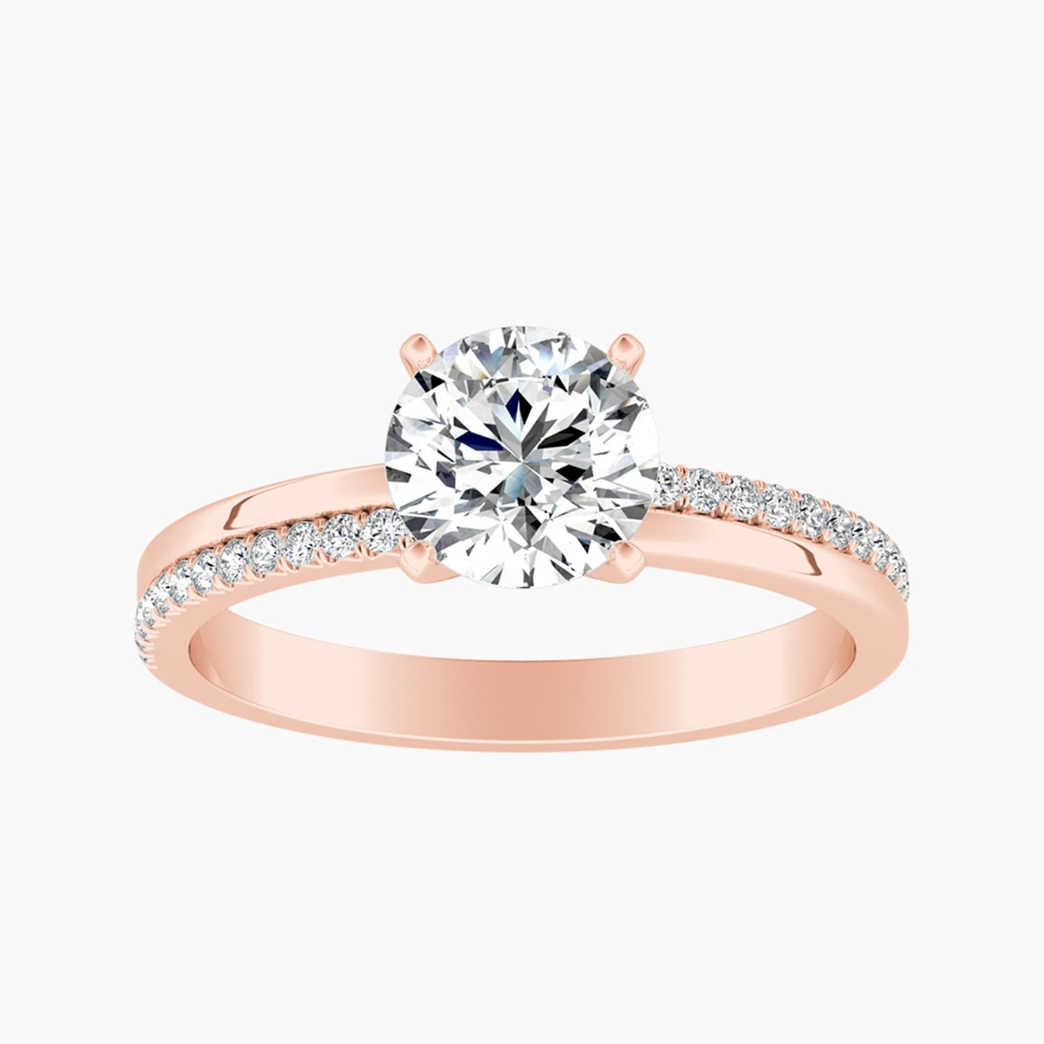 Auriya 14K Gold Lab Grown Diamond Round Inverted Double Row Engagement Ring 1.12 5.12Ct. Tw. F G Vs