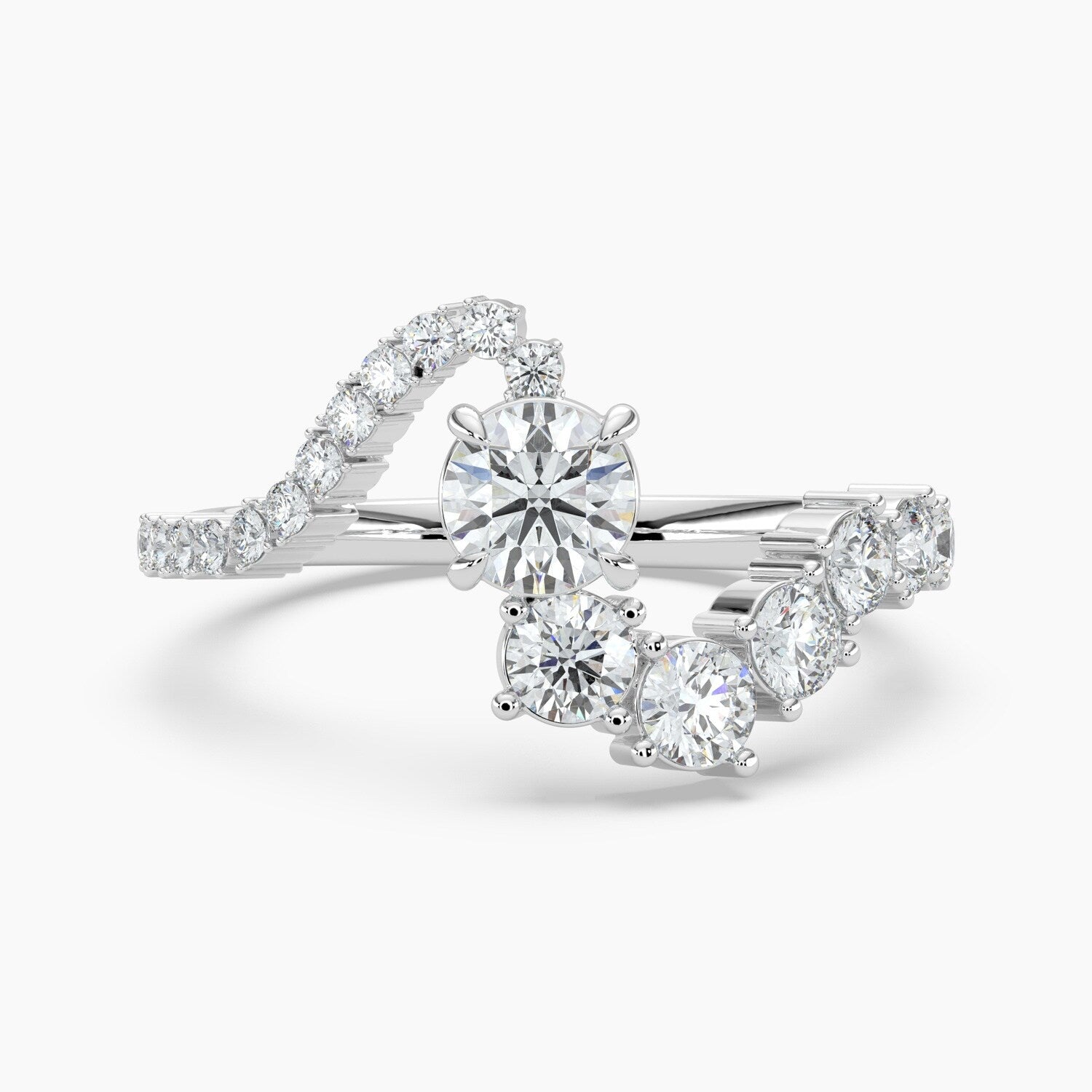 Auriya 14K Gold Lab Grown Diamond Round Journey Engagement Ring 1.77 5.77Ct. Tw. F G Vs