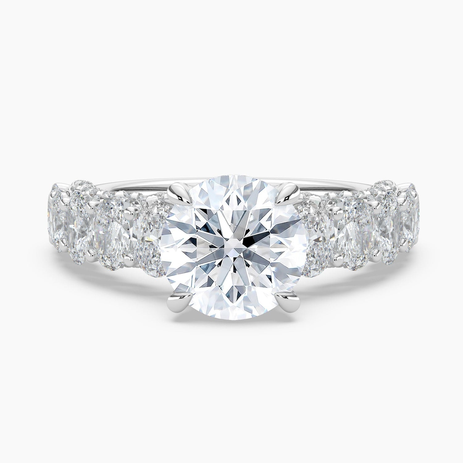 Auriya 14K Gold Lab Grown Diamond Round Luxe Graduated Oval Engagement Ring 3.05 7.05Ct. Tw. F G Vs