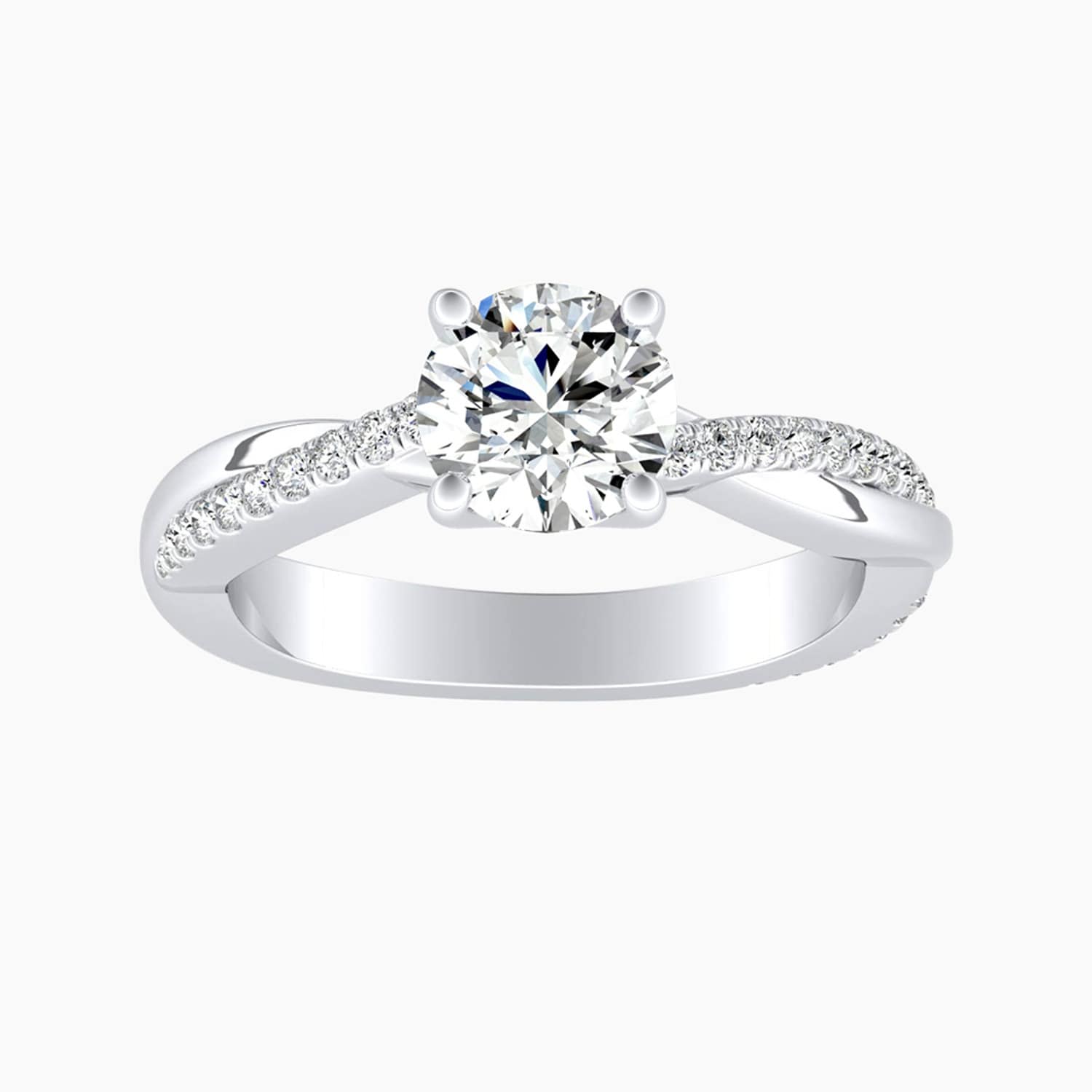 Auriya 14K Gold Lab Grown Diamond Round Near Eternity Twist Engagement Ring 1.19 5.19Ct. Tw. F G Vs