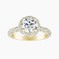 Auriya 14K Gold Lab Grown Diamond Round Pav Wrap Around Halo Engagement Ring 1.66 5.66Ct. Tw. F G Vs