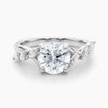 Auriya 14K Gold Lab Grown Diamond Round Radiant Arc Accent Engagement Ring 1.37 5.37Ct. Tw. F G Vs