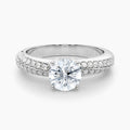 Auriya 14K Gold Lab Grown Diamond Round Radiant Double Row Accent Engagement Ring 1.37 5.37Ct. Tw. F G Vs