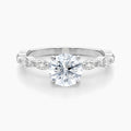 Auriya 14K Gold Lab Grown Diamond Round Brilliance And Marquise Accent Engagement Ring 1.50 5.50Ct. Tw. F G Vs