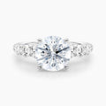 Auriya 14K Gold Lab Grown Diamond Round Tapered Trilogy Accent Engagement Ring 1.62 5.62Ct. Tw. F G Vs