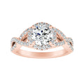 Auriya 14K Gold Lab Grown Diamond Round Twisted Halo Engagement Ring 1.51 5.51Ct. Tw. F G Vs