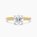 Auriya 14K Gold Lab Grown Diamond Round Twisted Hidden Halo Engagement Ring 1.04 5.04Ct. Tw. F G Vs