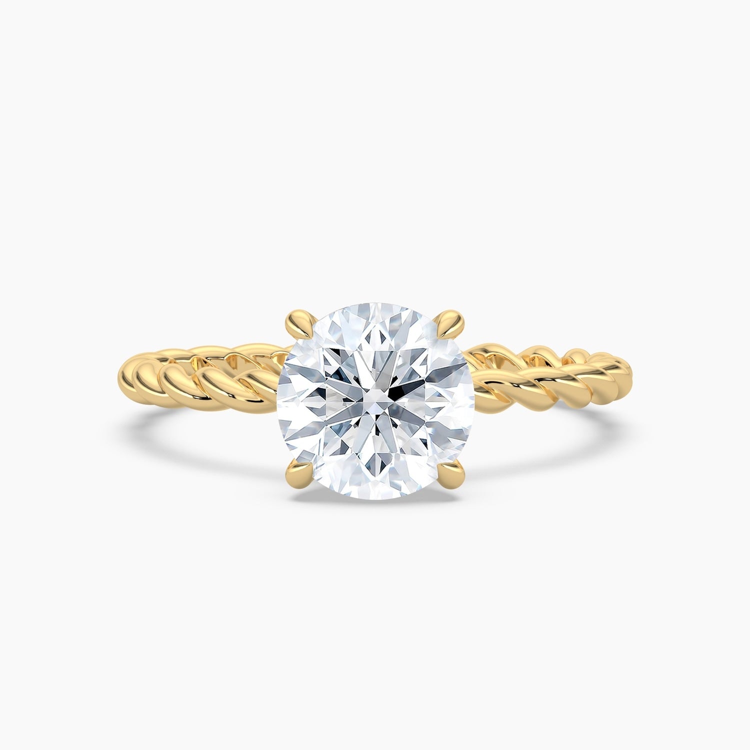 Auriya 14K Gold Lab Grown Diamond Round Twisted Hidden Halo Engagement Ring 1.04 5.04Ct. Tw. F G Vs