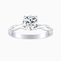 Auriya 14K Gold Lab Grown Diamond Round Twisted Solitaire Engagement Ring 1.00 5.00Ct. Tw. F G Vs