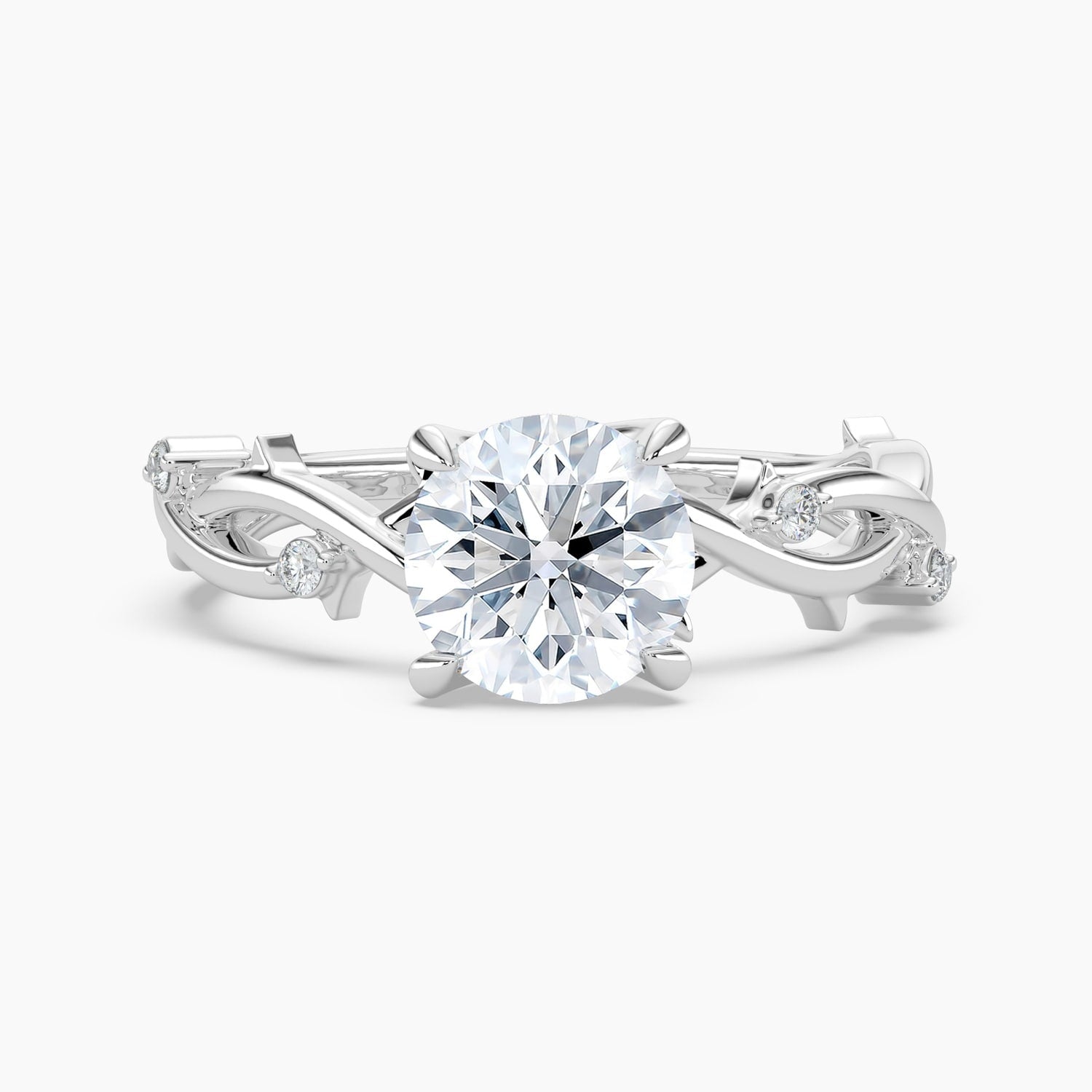 Auriya 14K Gold Lab Grown Diamond Round Twisted Vine Engagement Ring 1.03 5.03Ct. Tw. F G Vs