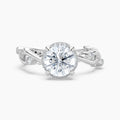 Auriya 14K Gold Lab Grown Diamond Round Twisted Vine Loop Halo Engagement Ring 1.18 5.18Ct. Tw. F G Vs