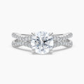 Auriya 14K Gold Lab Grown Diamond Round Wavy Split Shank Engagement Ring 1.45 5.45Ct. Tw. F G Vs