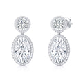 Auriya 14K Gold Oval Halo Drop Diamond Earrings 13.90Ct. Tw. F G Vs
