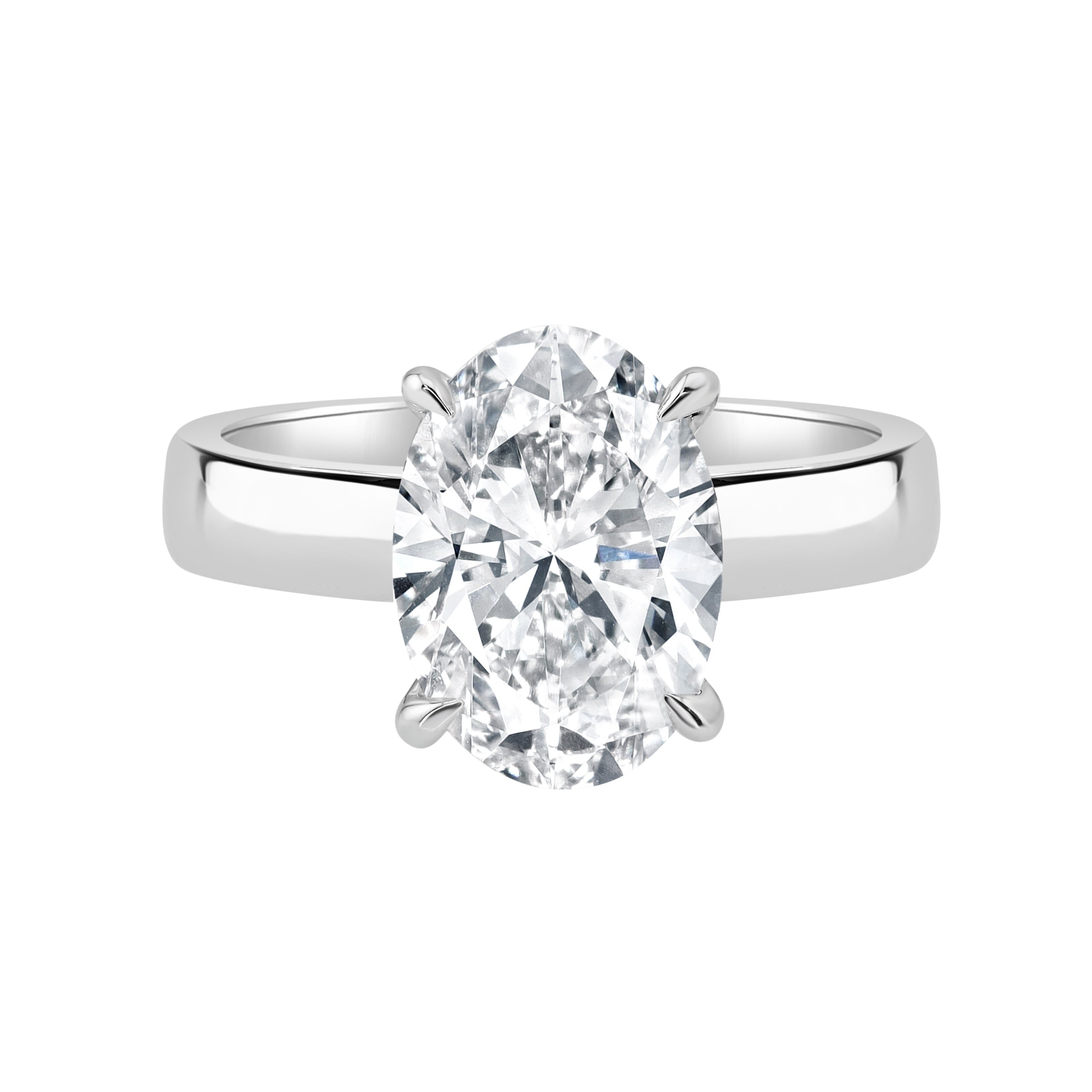 Auriya 14K Gold Oval Lab Grown Diamond Cigar Band Engagement Ring 1.00 5.00Ct. Tw. F G Vs