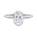 Auriya 14K Gold Oval Lab Grown Diamond Clutch Engagement Ring 1.00 5.00Ct. Tw. F G Vs White