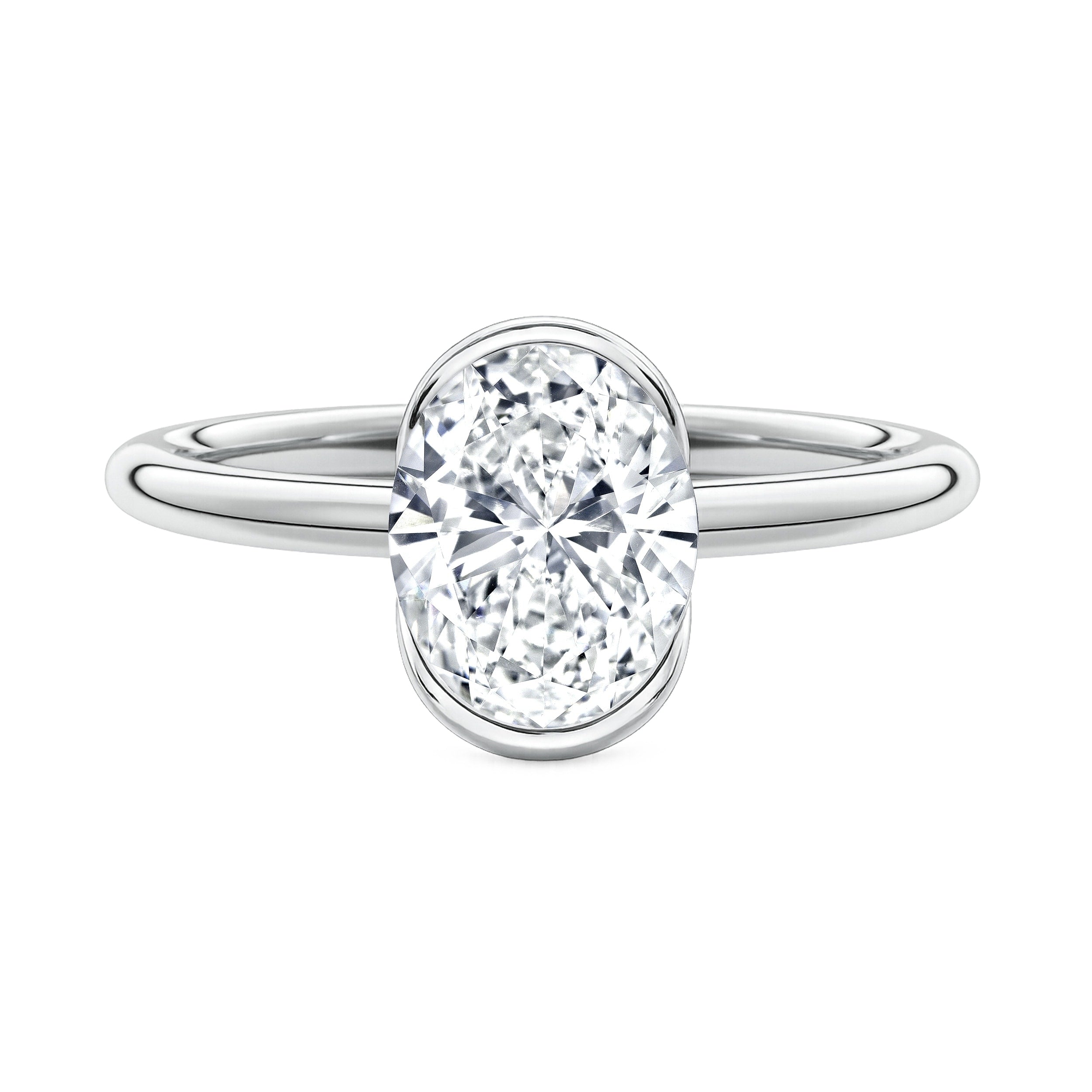 Auriya 14K Gold Oval Lab Grown Diamond Clutch Engagement Ring 1.00 5.00Ct. Tw. F G Vs White