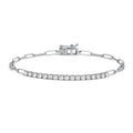 Auriya 14K Gold Round Cut Lab Grown Diamond Station Tennis Bracelet 1.00Ct. Tw. F G Vs White