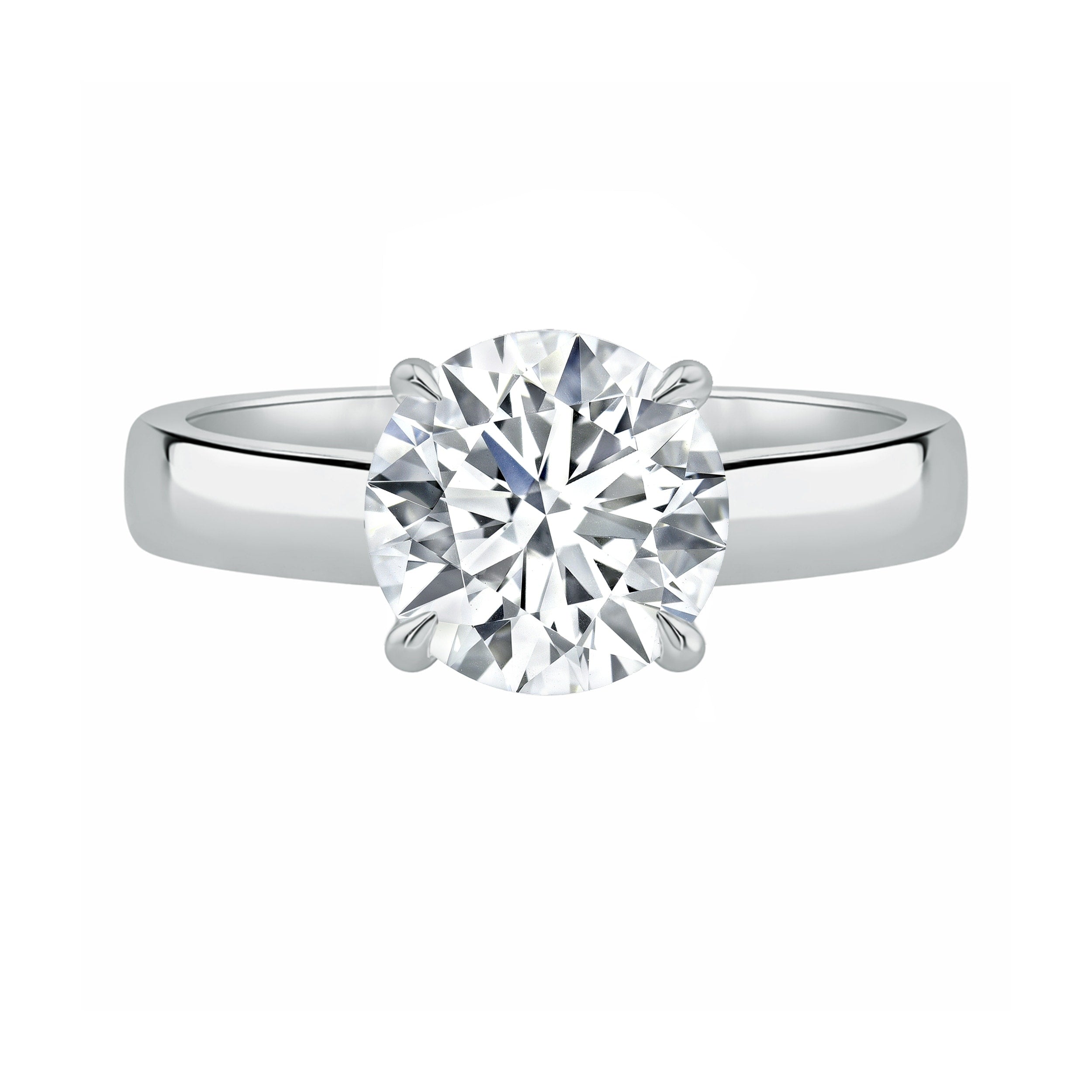 Auriya 14K Gold Round Lab Grown Diamond Cigar Band Engagement Ring 1.00 5.00Ct. Tw. F G Vs