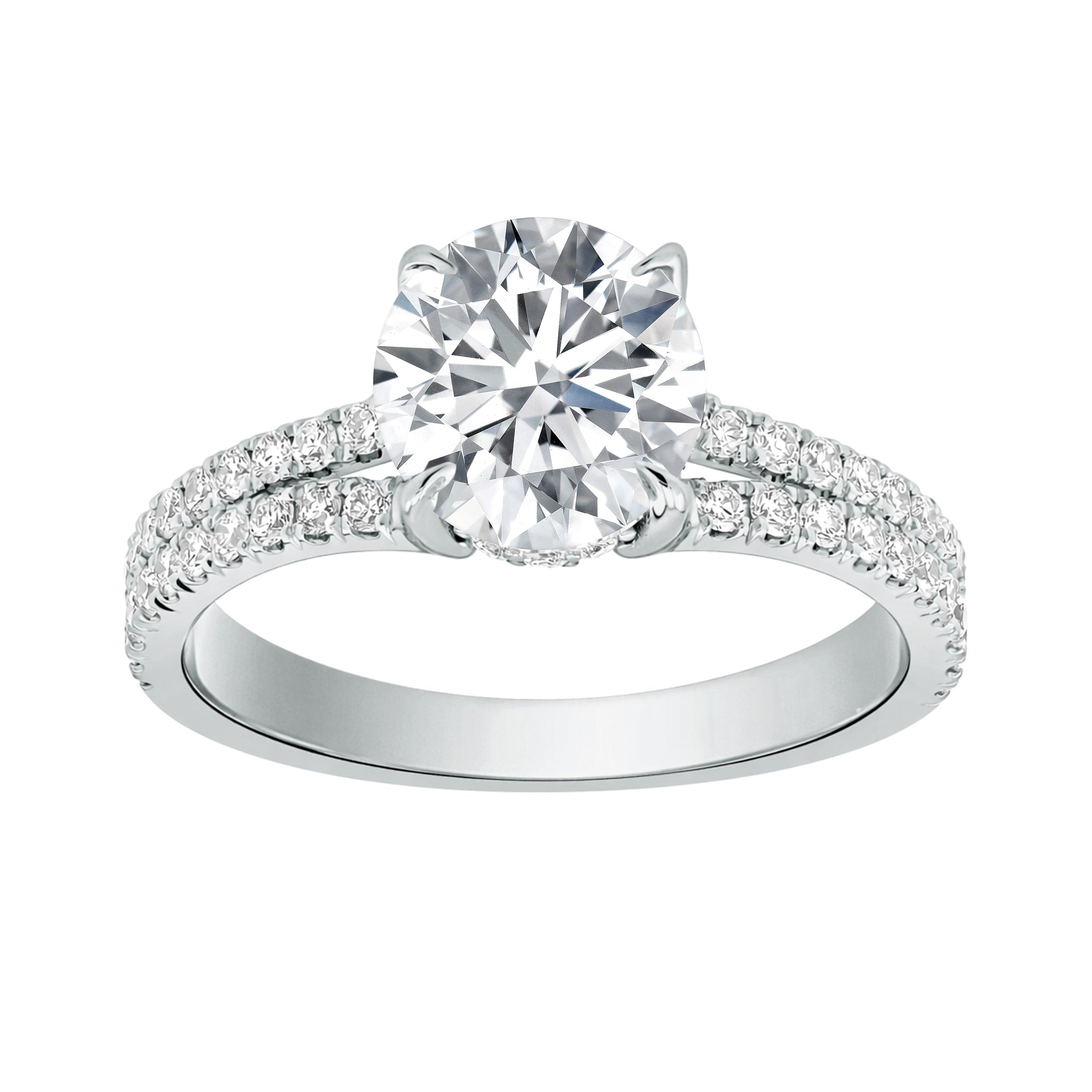 Auriya 14K Gold Round Lab Grown Diamond Split Shank Engagement Ring 1.43 5.86Ct. Tw. F G Vs