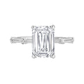 Auriya 14K Gold Tapered Emerald Lab Grown Diamond Engagement Ring 1.12 5.28Ct. Tw. F G Vs