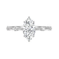 Auriya 14K Gold Tapered Marquise Lab Grown Diamond Engagement Ring 1.12 5.28Ct. Tw. F G Vs