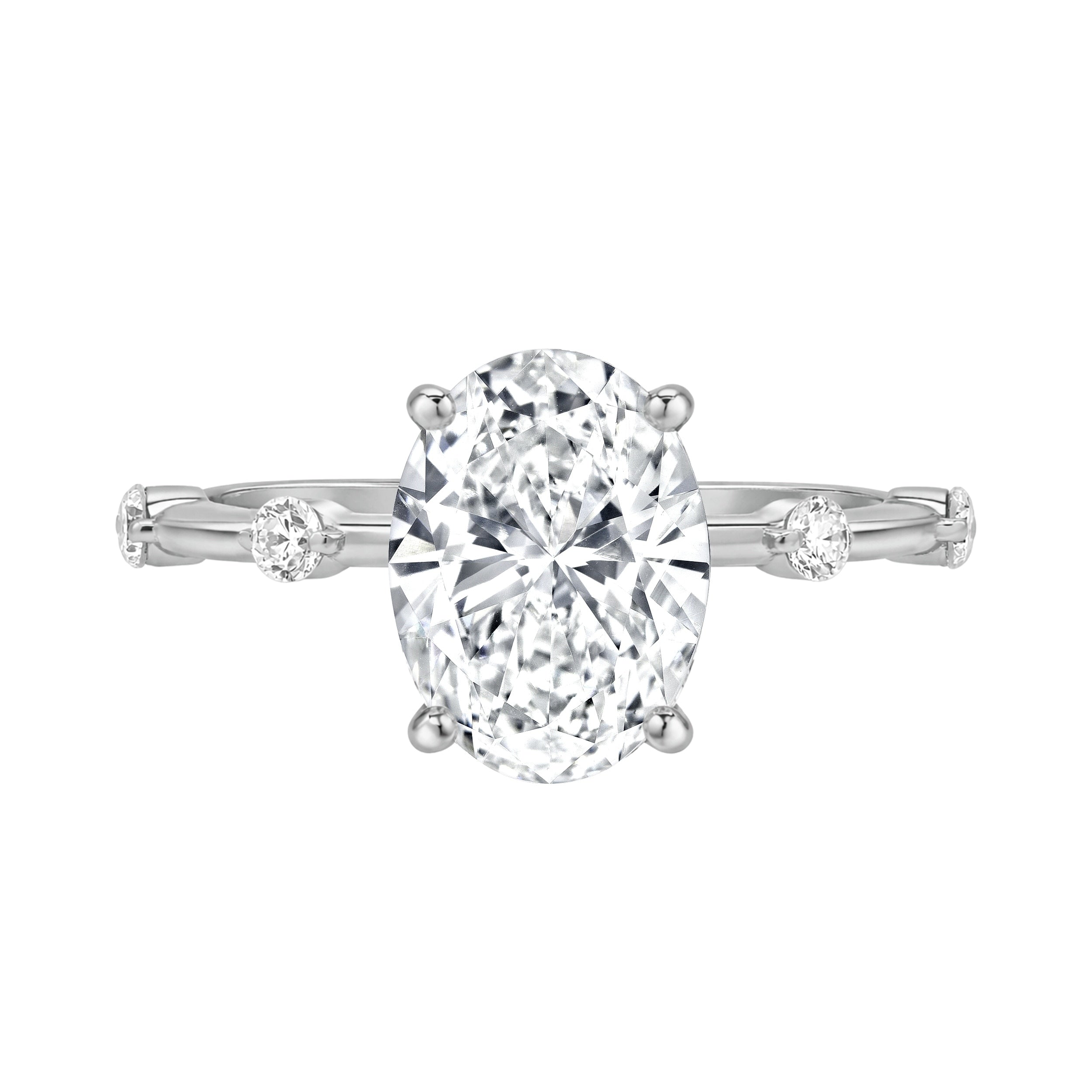 Auriya 14K Gold Tapered Oval Lab Grown Diamond Engagement Ring 1.12 5.28Ct. Tw. F G Vs