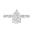 Auriya 14K Gold Tapered Pear Lab Grown Diamond Engagement Ring 1.12 5.28Ct. Tw. F G Vs